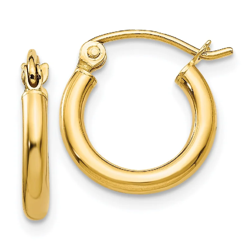 14KT Yellow Gold 13X2MM Hoop Earrings