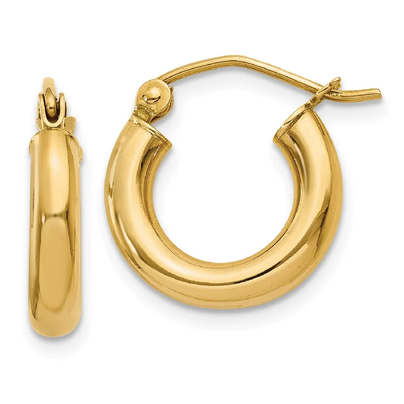 14KT Yellow Gold 14X3MM Hoop Earrings