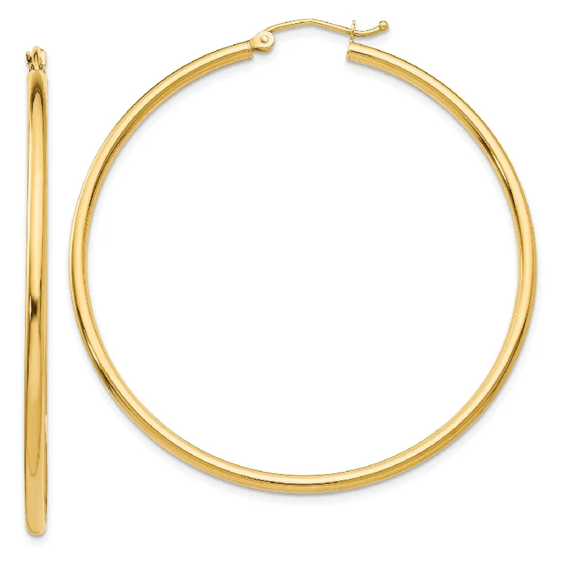 14KT Yellow Gold 50X2MM Hoop Earrings