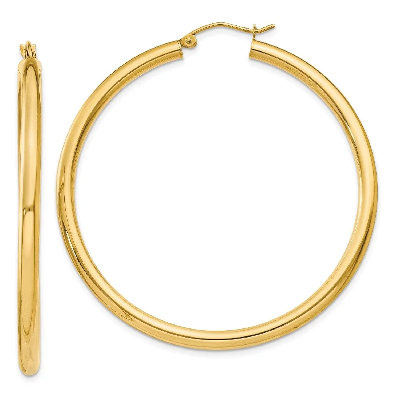 14KT Yellow Gold 50X3MM Hoop Earrings