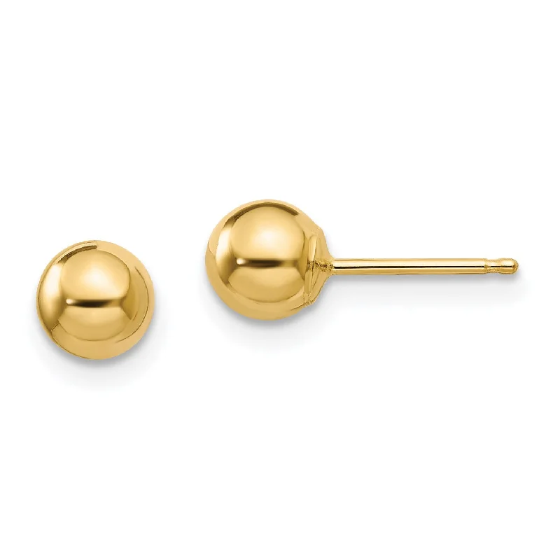 14KT Yellow Gold 5MM Ball Stud Earrings