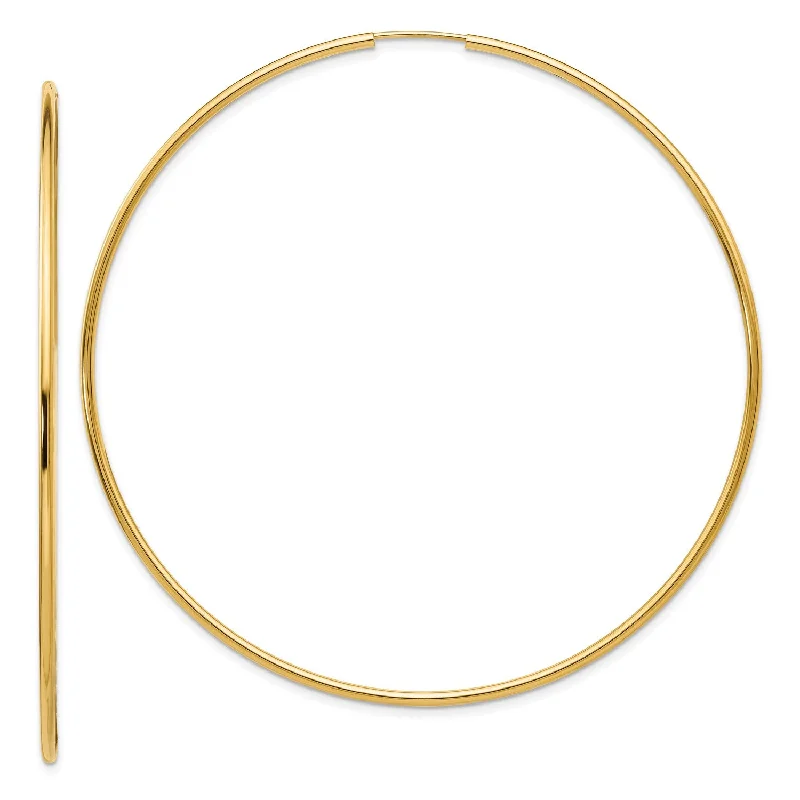 14KT Yellow Gold 70X1.5MM Hoop Earrings