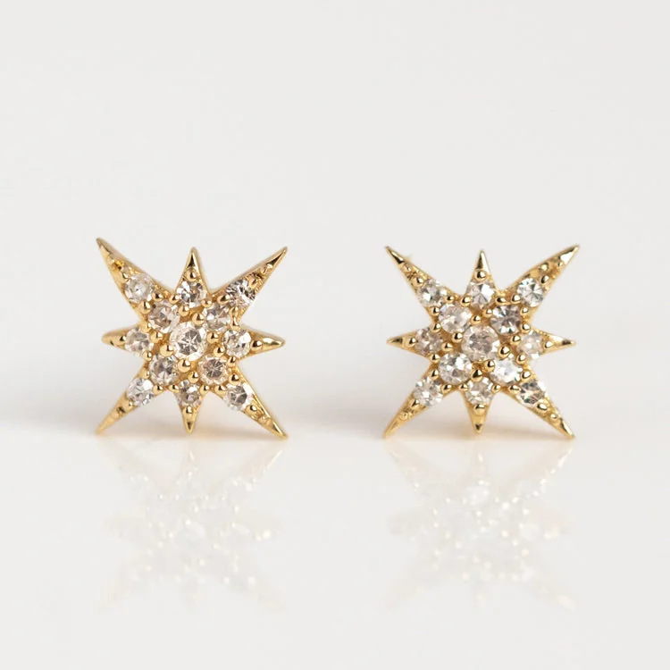 Solid Gold Diamond Starlight Studs