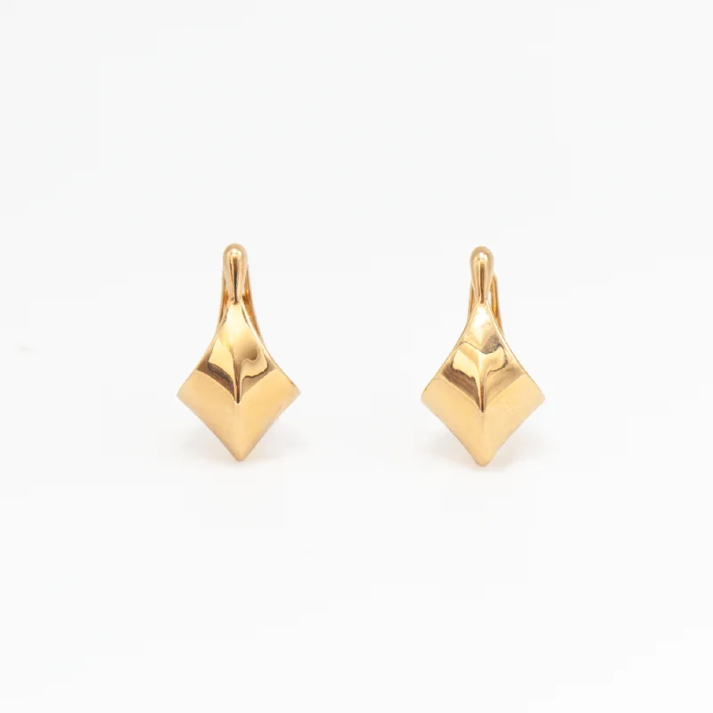 Gold Edgy Huggie Earrings