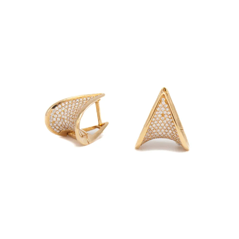 Pave Diamond Hoop Earrings