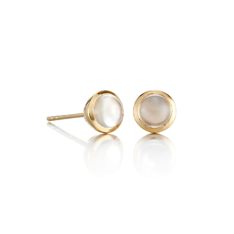 5mm Rainbow Moonstone Stud Earrings