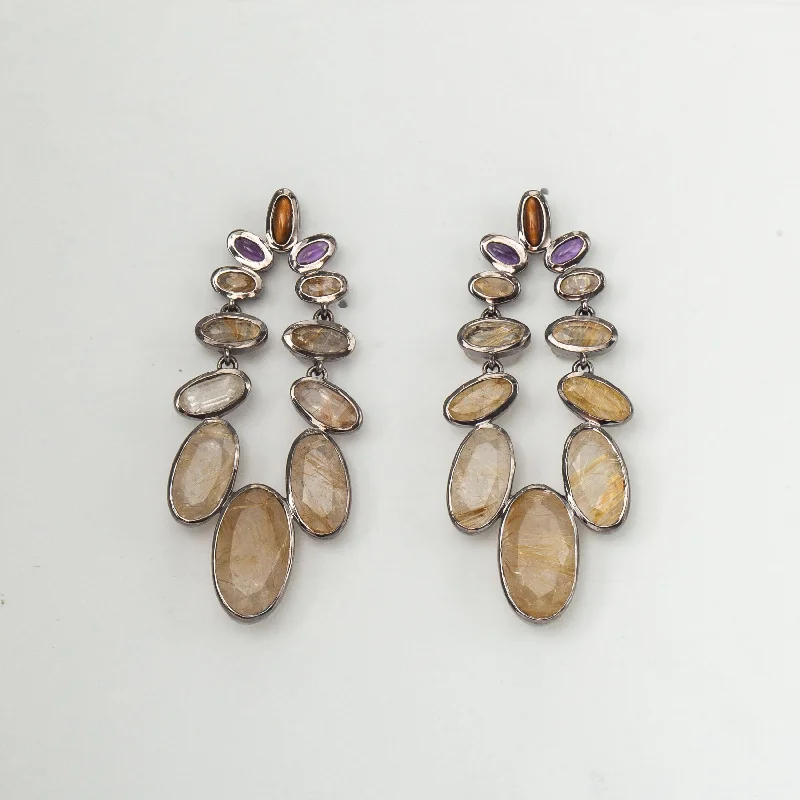 Rutilated Quartz Casacde Earrings