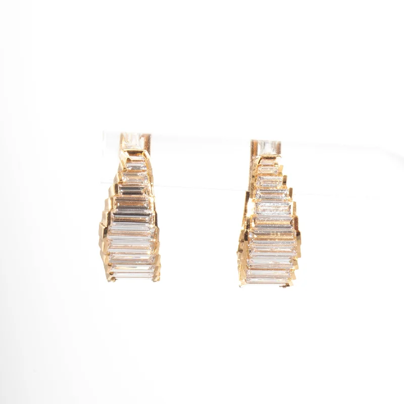 Tiara Lab-Grown Diamond Baguette Hoop Earrings