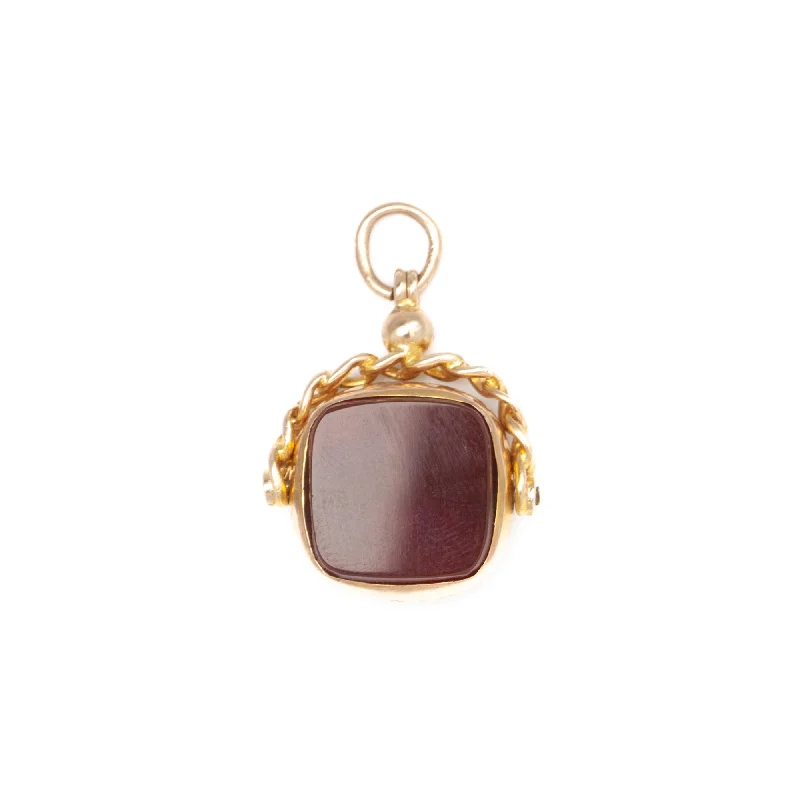 Cushion Bloodstone & Carnelian Fob Charm 1920