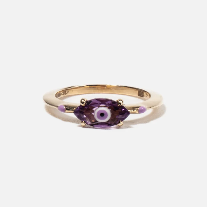 Amethyst Big Eye Ring