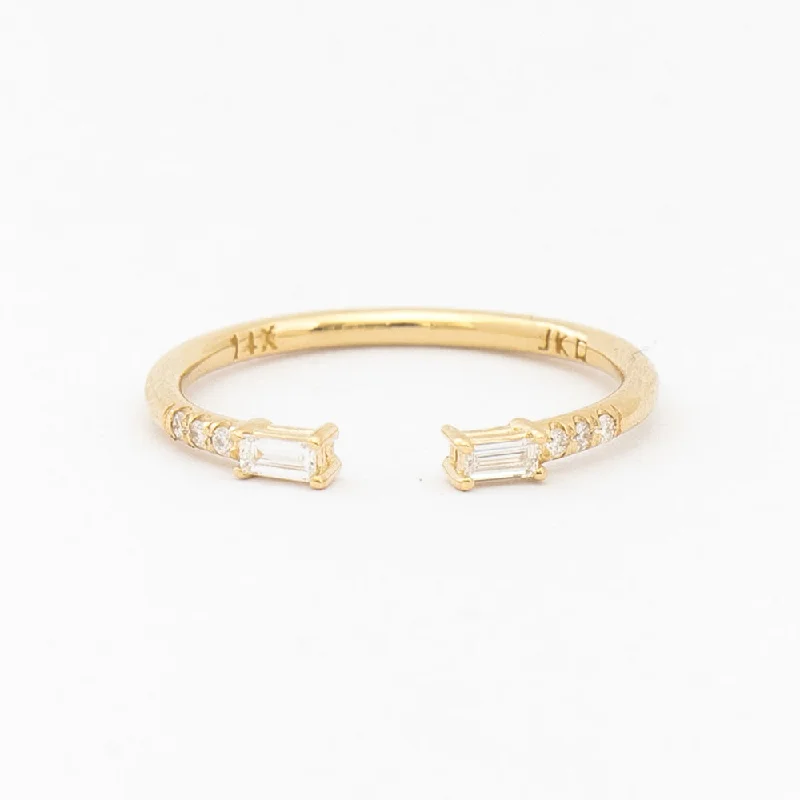 Diamond Baguette Equilibrium Cuff Ring