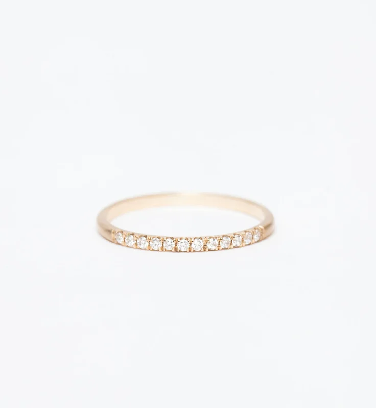 Half Round Semi Pavé Ring