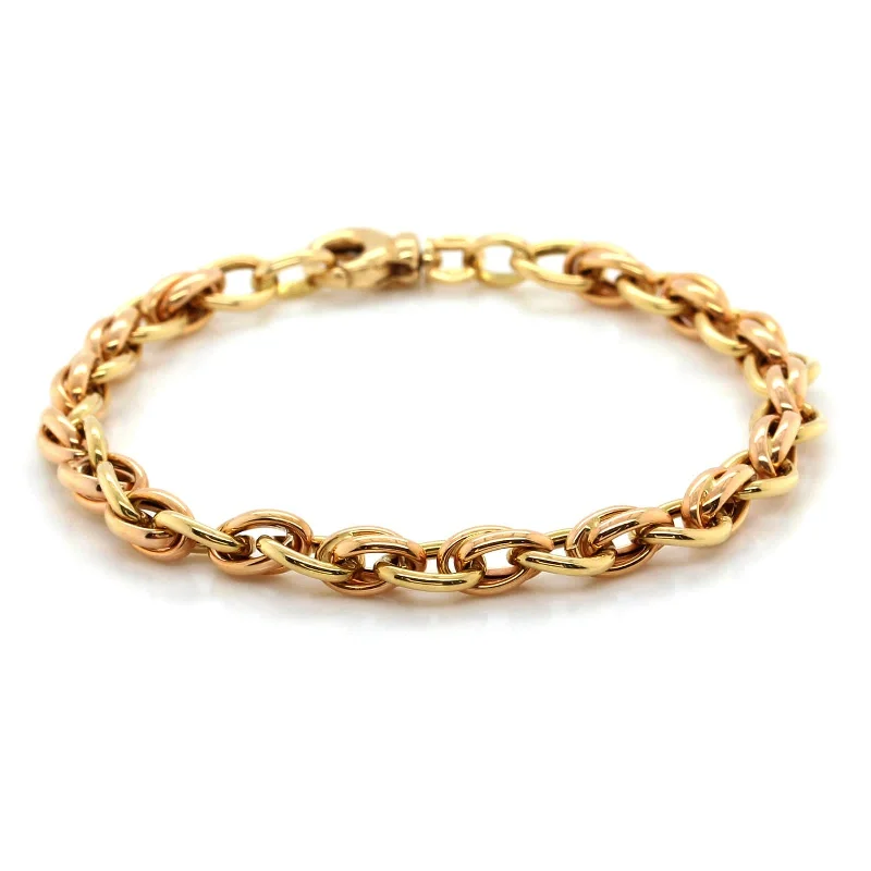 Roberto Coin 18K Yellow and Rose Gold Interlocking Link Bracelet