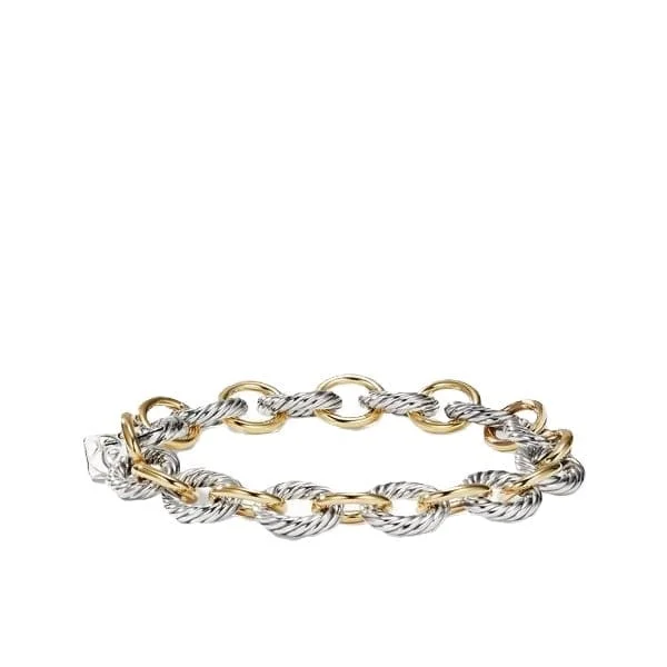 Medium Oval Link Bracelet with 18K Gold