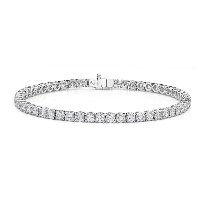 18K White Gold Diamond Line Tennis Bracelet