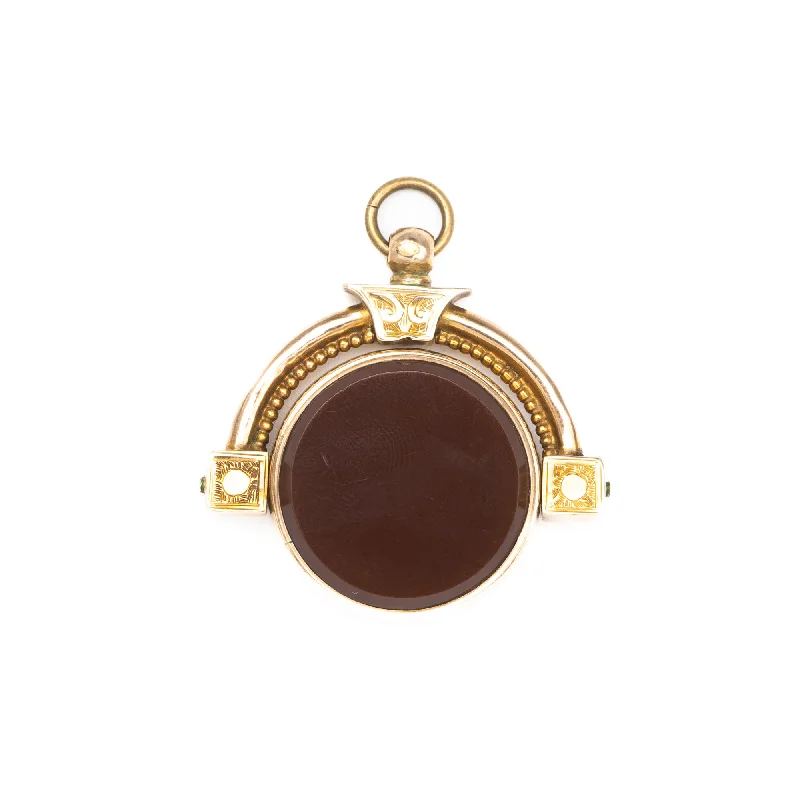 Victorian Bloodstone & Carnelian Fob Charm c. 1850s