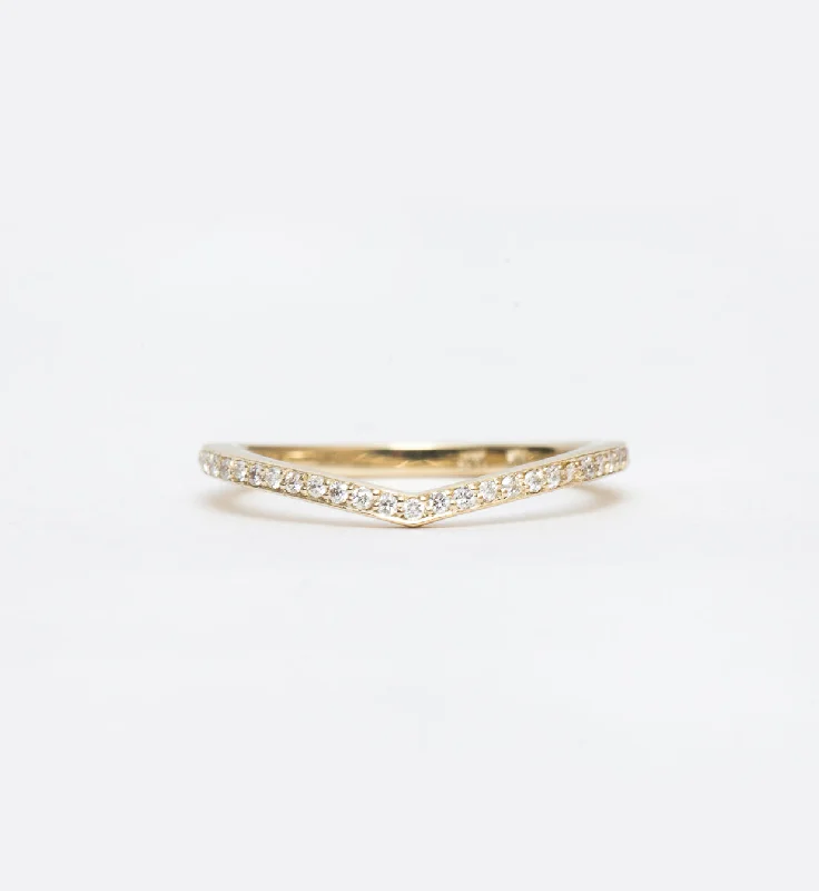 White Diamond Curved Eternity Band