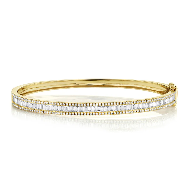 Baguette & Round Diamond Bangle