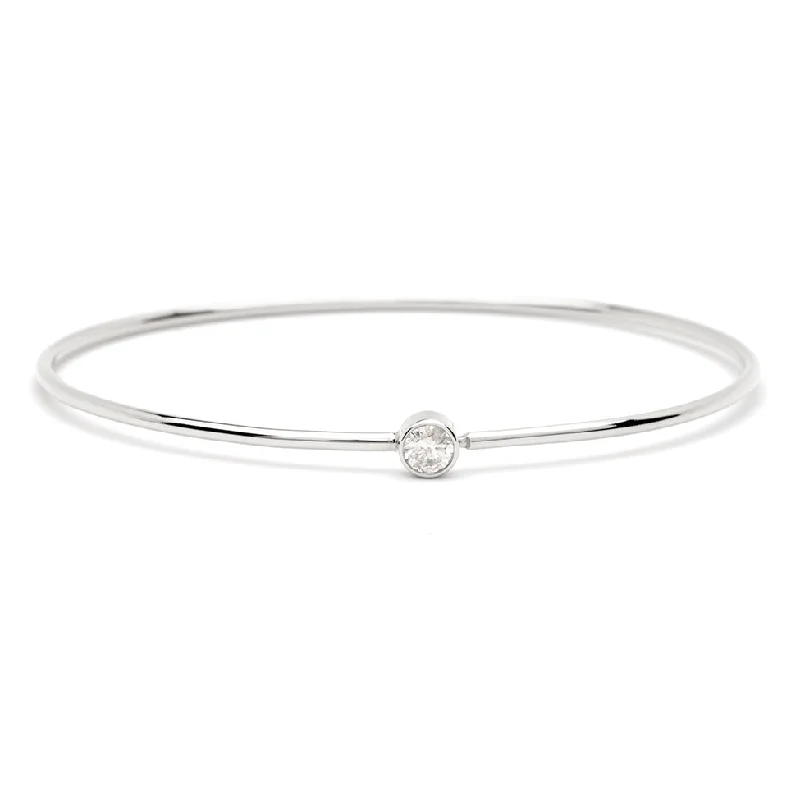 Bangle Diamond Bracelet in 14K White Gold (.20ctw)