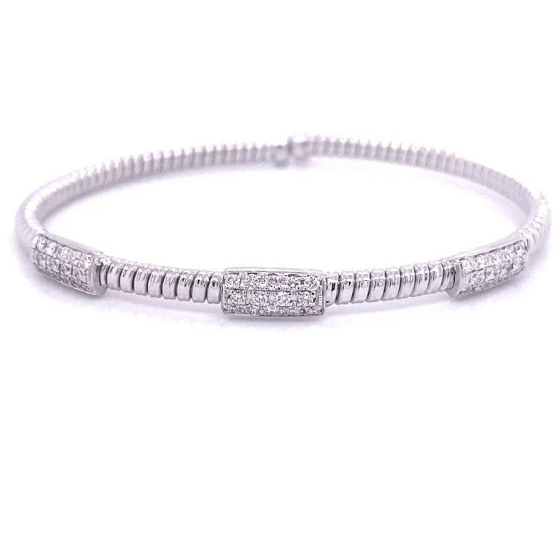 Bangle Diamond Bracelet in 18K White Gold (0.55ctw)