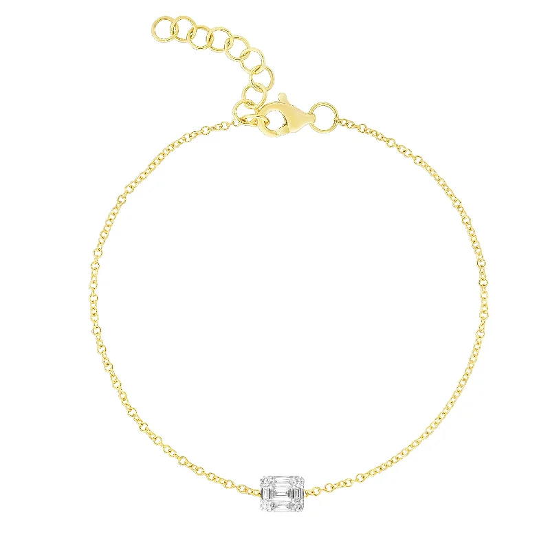 Cable Link Diamond Bracelet in 14K Yellow/White Gold (.16ctw)