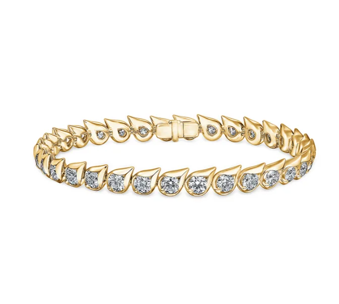 Hearts On Fire LU Droplet Tennis Diamond Bracelet in 18K Yellow Gold (6.68ctw)