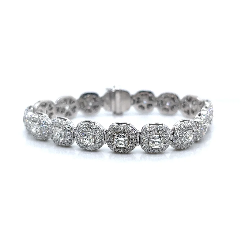 JB Star Tennis Diamond Bracelet in 950 White Platinum (15.66ctw)