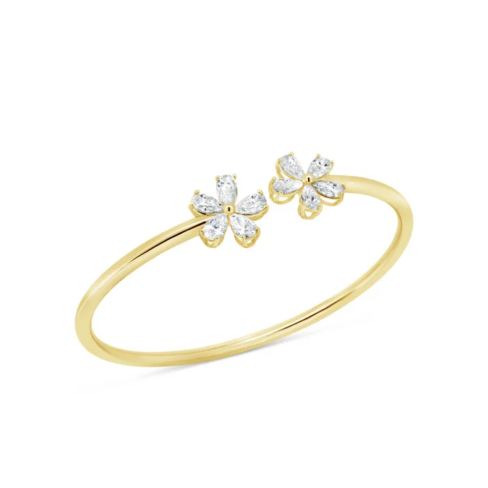 Pear Shape Floral Bangle