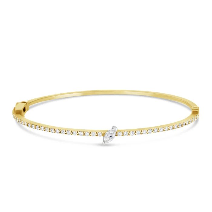 Single Marquise Stone Bangle