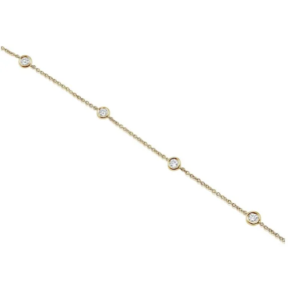 Station Diamond Bracelet in 18K Yellow Gold (.50ctw)