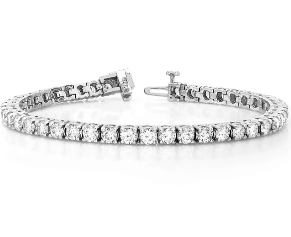 Tennis Diamond Bracelet in 950 White Platinum (5.39ctw)