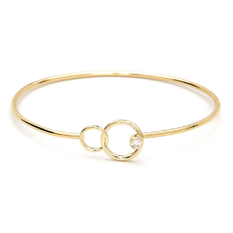 You + Me Bangle Diamond Bracelet in 14K Yellow Gold (.20ctw)